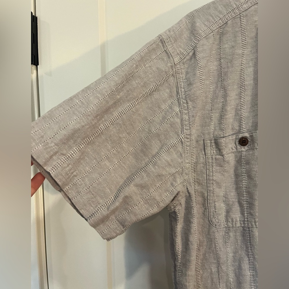 Patagonia Men's‎ Back Step Shirt Oatmeal color short sleeve hemp & cotton sz XL - Picture 2 of 9